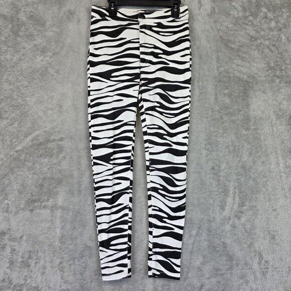 We The Free Denim - We The Free Skinny Jeans Womens 26 White Zebra Animal Print Stretch Denim Pants